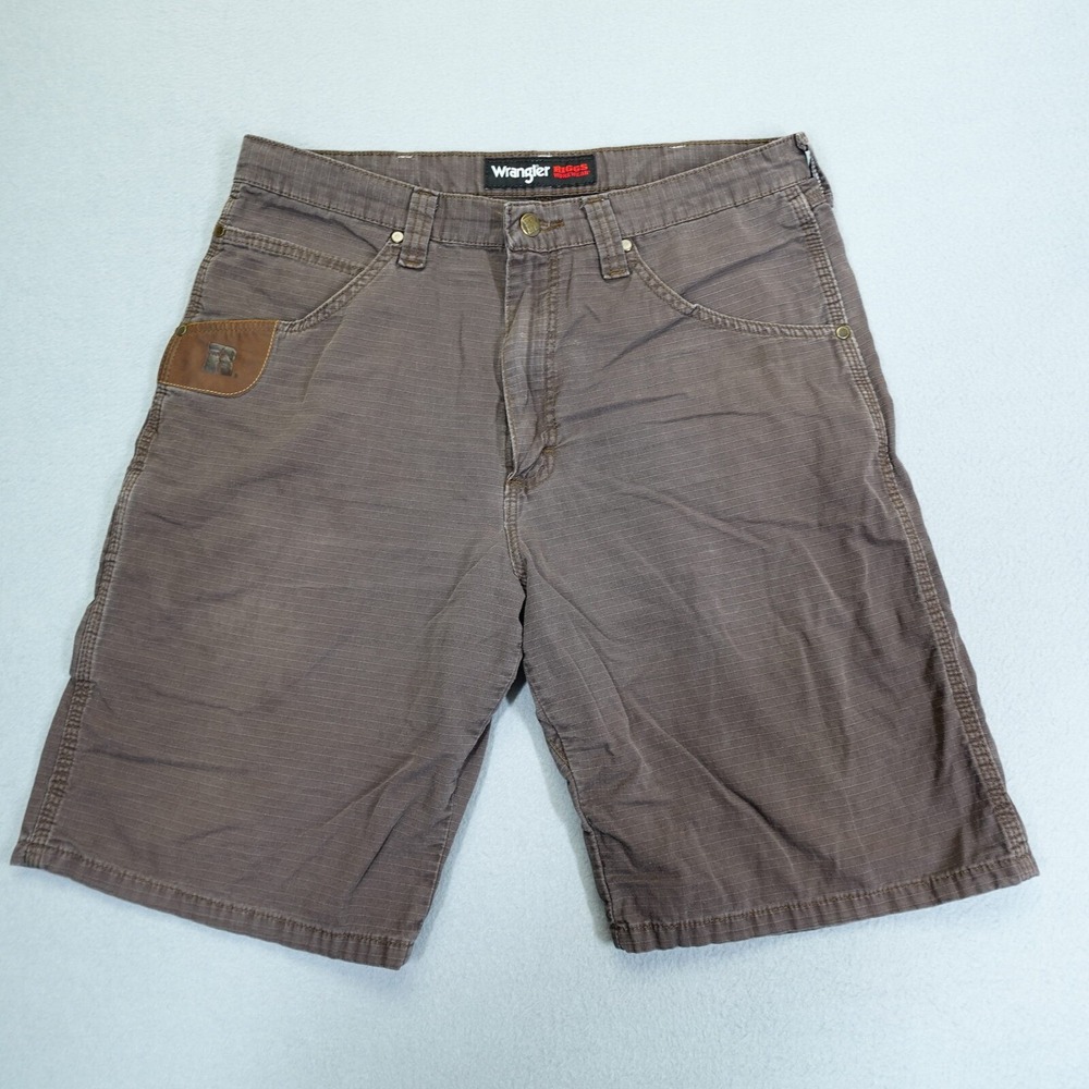 Wrangler Shorts Mens 34 Brown Riggs Workwear Ripstop Cargo Utility Work Casual